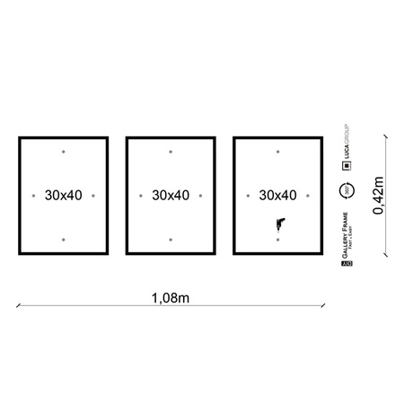 Zestaw plakatów Eosin Love w czarnych ramkach z litego drewna