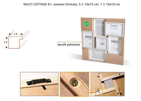 Multirama MULTI COTTAGE 61 ramka na 6 zdjęć