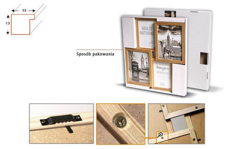 Multirama MULTI NATURAL 42 ramka na 4 zdjęcia