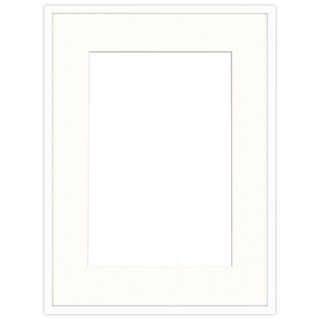 Ramka biała HEN PASS 1 z passe-partout – rozmiar 60X80 cm (okienko 40x60 cm)