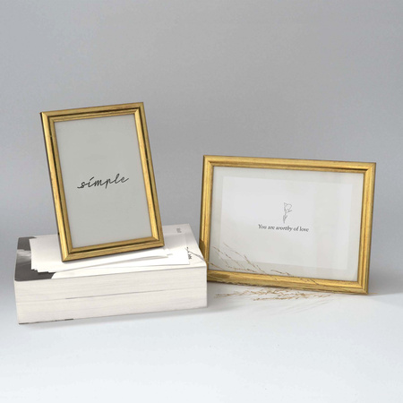 Pakiet złotych ramek drewnianych 5szt 13x18 cm HIT 1 Z