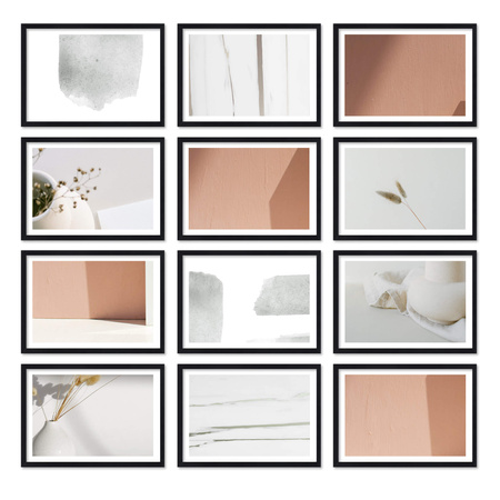 Zestaw czarnych ramek na 12 zdjęć PINIA 2 GF0021