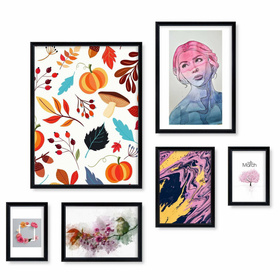 Zestaw czarnych ramek na 6 zdjęć PRESTO 2 GF0010