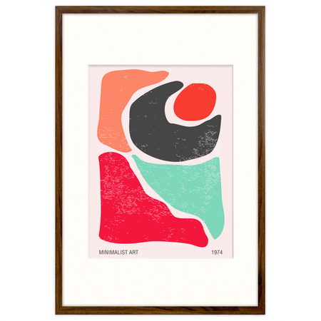 Ramka brązowa HEN PASS 4 z passe-partout – rozmiar 40x60 cm (okienko 30x40 cm)