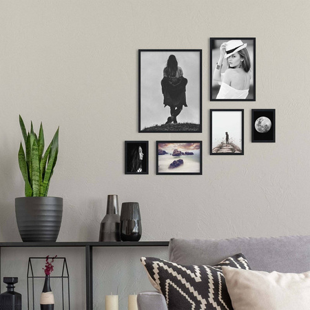 Zestaw czarnych ramek na 6 zdjęć PINIA 2 GF0010