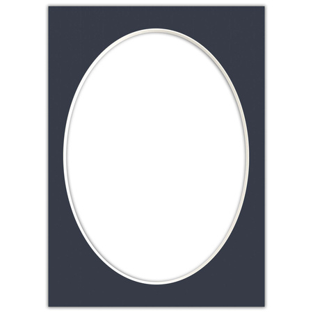 Passe partout 15x21 (13x18) OWAL GRANATOWE NAVY - LUCA Q5403