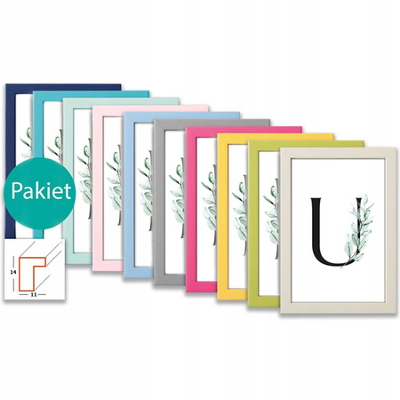 Pakiet 10 kolorowych ramek 13x18 cm