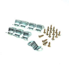 Komplet blaszek 12 mm do montażu obrazów. Zestaw zawiera wkręty.