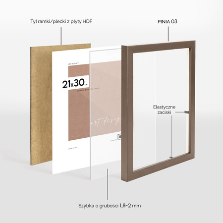 Pakiet ramek drewnianych 5 szt. PINIA 03 21x30 cm