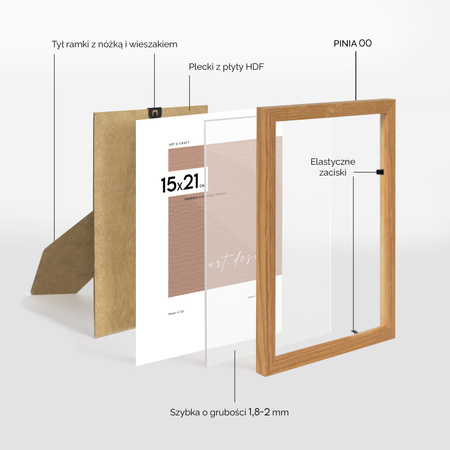 Pakiet ramek drewnianych 5 szt. PINIA 00 15x21 cm