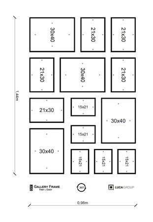 Zestaw złotych ramek na 14 zdjęć HIT 1 Z GF0001