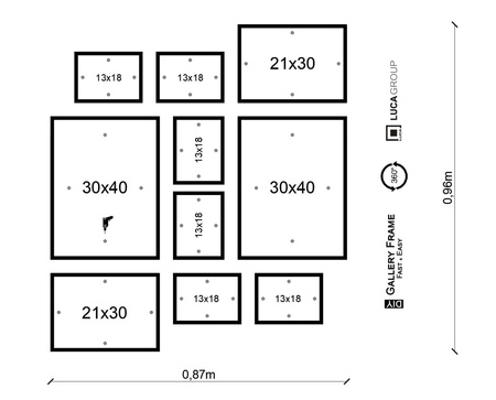 Zestaw naturanych ramek na 10 zdjęć PINIA 00 GF0011
