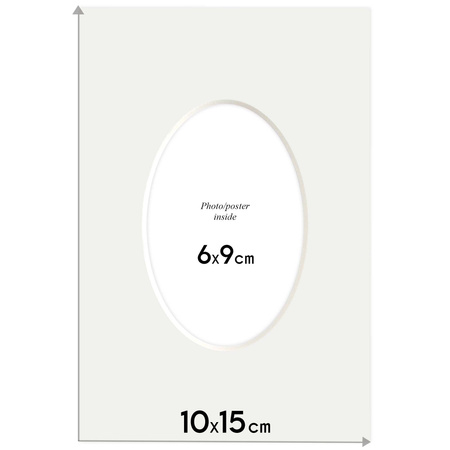 Passe partout 10x15 (6x9) BIAŁY OWAL MILK MLECZNY - LUCA Q5105