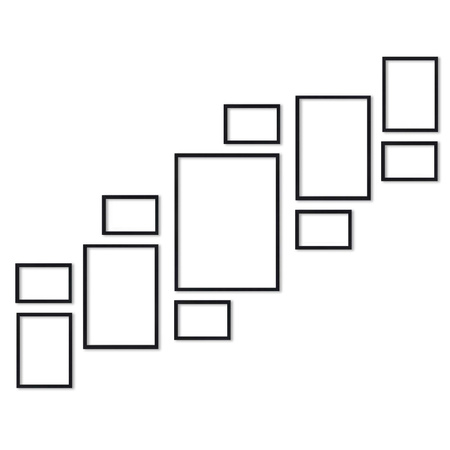 Zestaw czarnych ramek na 11 zdjęć PINIA 2 GF0030 R