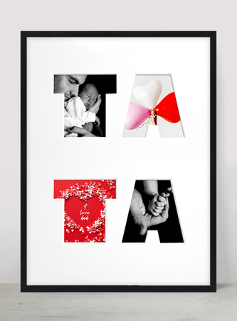 Ramka na zdjęcia TATA czarna. Ramka z passe partout o rozmiarze 30x40 cm