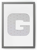 Ramka LITERKA "G" Szara. Ramka z passe partout o rozmiarze 21x30 cm
