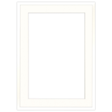Ramka biała HEN PASS 1 z passe-partout – rozmiar 50X70 cm (okienko 40x60 cm)