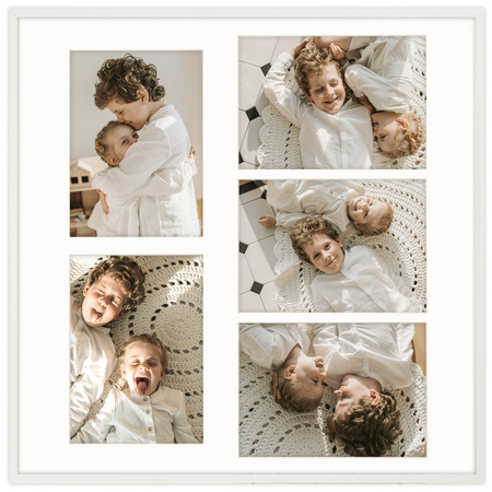 Foto Galeria 50x50 cm - ramka z passe partout na 5 zdjęć 15x21 cm biała