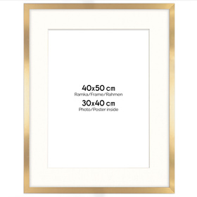 Ramka złota HEN PASS Z z passe-partout – rozmiar 40x50 cm (okienko 30x40 cm)