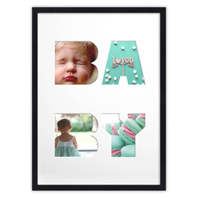 Ramka na zdjęcia BABY czarna. Ramka z passe partout o rozmiarze 30x40 cm