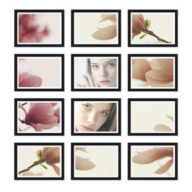 Zestaw czarnych ramek na 12 zdjęć PINIA 2 GF0018