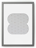 Ramka CYFERKA "8" Szara. Ramka z passe partout o rozmiarze 21x30 cm