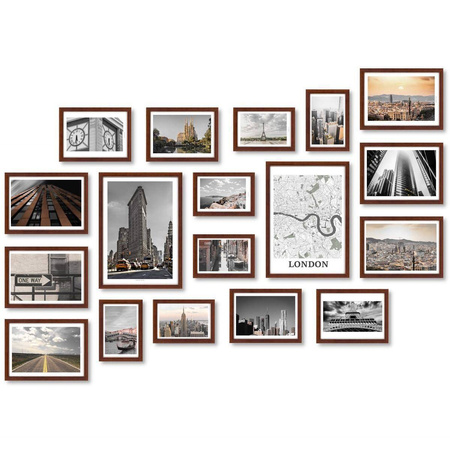 Zestaw brązowych ramek na 18 zdjęć PINIA 3 GF0006