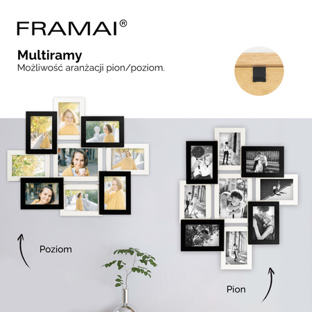 Multirama na 9 zdjęć MULTI HEN 1-2 ramka na zdjęcia w kolorze czarno-białym