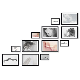 Zestaw czarnych ramek na 12 zdjęć PINIA 2 GF0032 R
