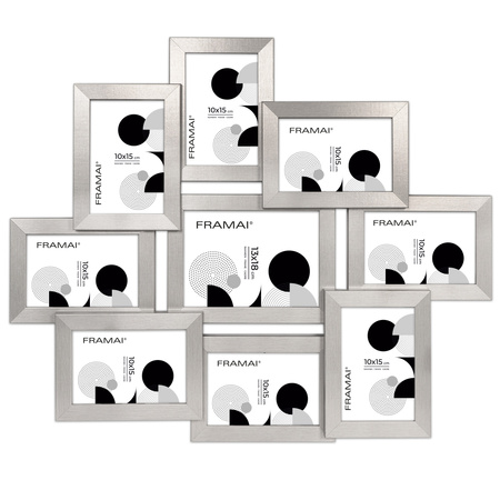 Multirama na 9 zdjęć MULTI HEN S ramka na zdjęcia w kolorze srebrnym