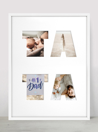 Ramka na zdjęcia TATA biała. Ramka z passe partout o rozmiarze 30x40 cm