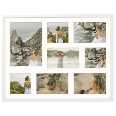 Foto Galeria 40x50 cm - ramka z passe partout na 7 zdjęć 10x10 cm 10x15 cm 15x21 cm kolor biały
