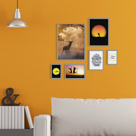 Zestaw szarych ramek na 6 zdjęć PINIA 05 GF0010