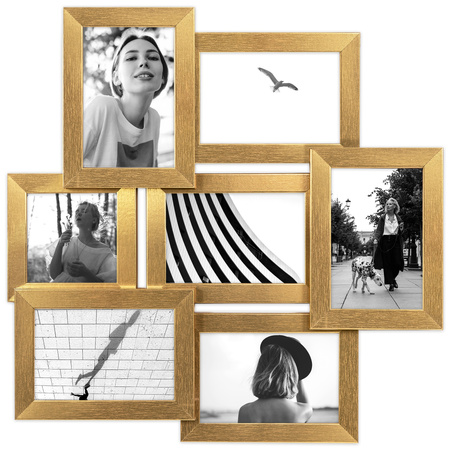Multirama na 7 zdjęć MULTI HEN Z ramka na zdjęcia - złota