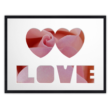 Ramka na zdjęcia LOVE - CZARNE. Ramka z passe partout o rozmiarze 30x40 cm