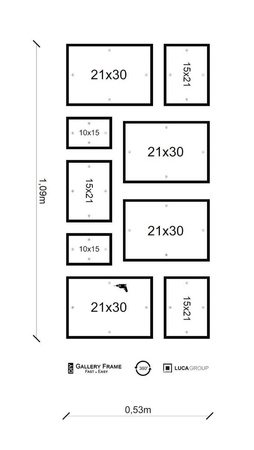 Zestaw naturanych ramek na 9 zdjęć PRESTO 0 GF0004