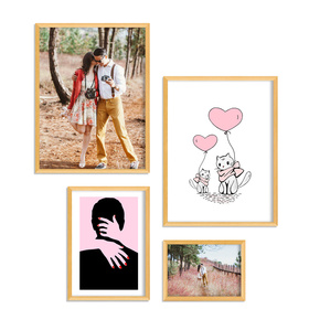 Zestaw naturalnych ramek na 4 zdjęć HIT 0 GF0008