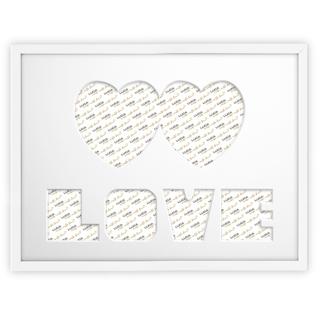 Ramka na zdjęcia LOVE - BIAŁA. Ramka z passe partout o rozmiarze 30x40 cm