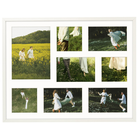 Foto Galeria 40x50 cm - ramka z passe partout na 7 zdjęć 10x10 cm 10x15 cm 15x21 cm kolor biały