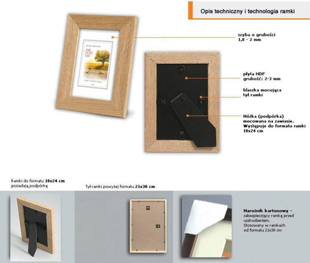 Ramka dębowa DAB C 0 30x45 cm