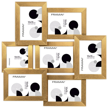 Multirama na 7 zdjęć MULTI HEN Z ramka na zdjęcia - złota