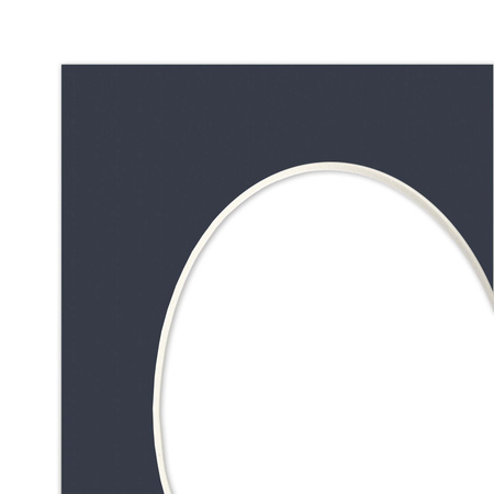 Passe partout 30x40 (24x30) OWAL GRANATOWE NAVY - LUCA Q5403