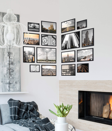 Zestaw czarnych ramek na 16 zdjęć HIT 02 CORNER GF0009