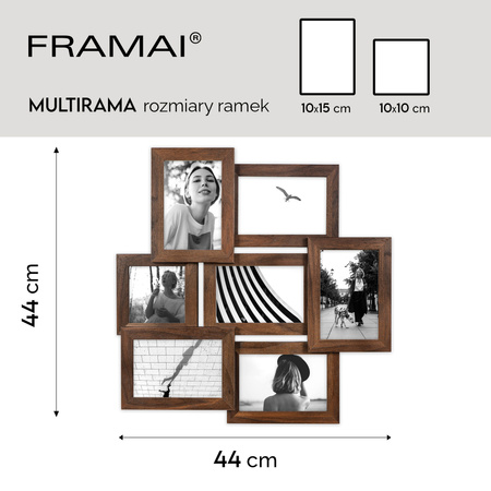 Multirama na 7 zdjęć MULTI HEN 4 ramka na zdjęcia - brązowa