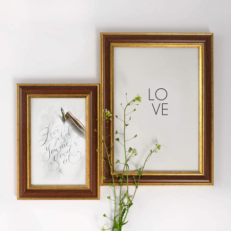 Ramka brązowa ze zdobieniem MIX T 33 15x21 cm