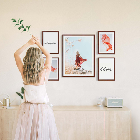 Zestaw brązowych ramek na 5 zdjęć PINIA 3 GF0046