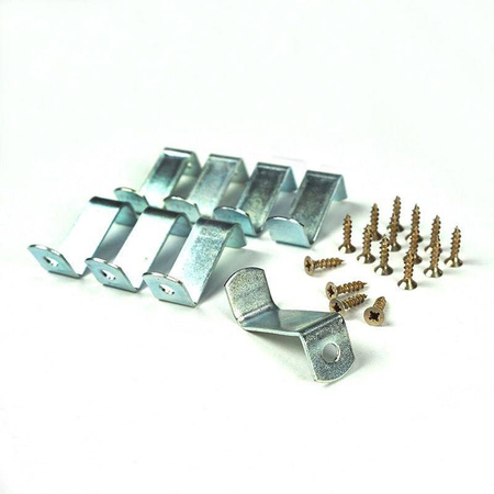 Komplet blaszek 32 mm do montażu podobrazi. Zestaw zawiera wkręty.