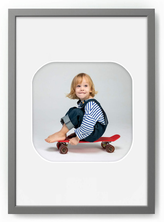 Ramka CYFERKA "0" Szara. Ramka z passe partout o rozmiarze 21x30 cm