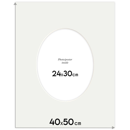 Passe partout 40x50 (24x30) OWAL SZARY FOG LUCA Q5303