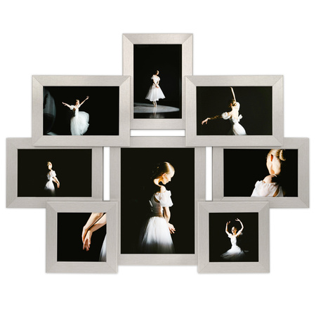 Multirama na 8 zdjęć MULTI HEN S ramka na zdjęcia w kolorze srebrnym